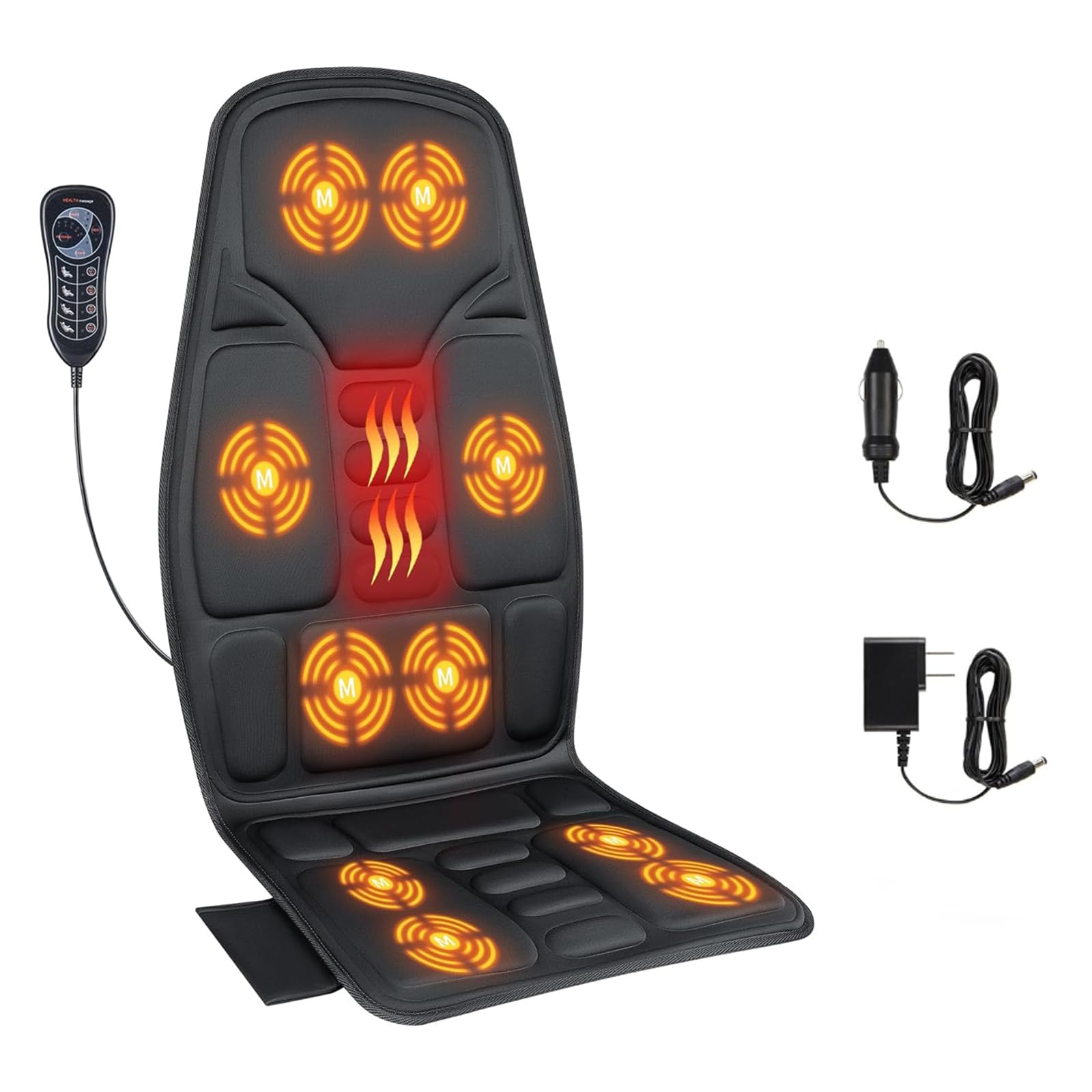 Back Massage Chair Pad, Back Massager With Heat For Pain Relief, Chair Massager For Full Body Massage, Deep Tissue Vibration Mas